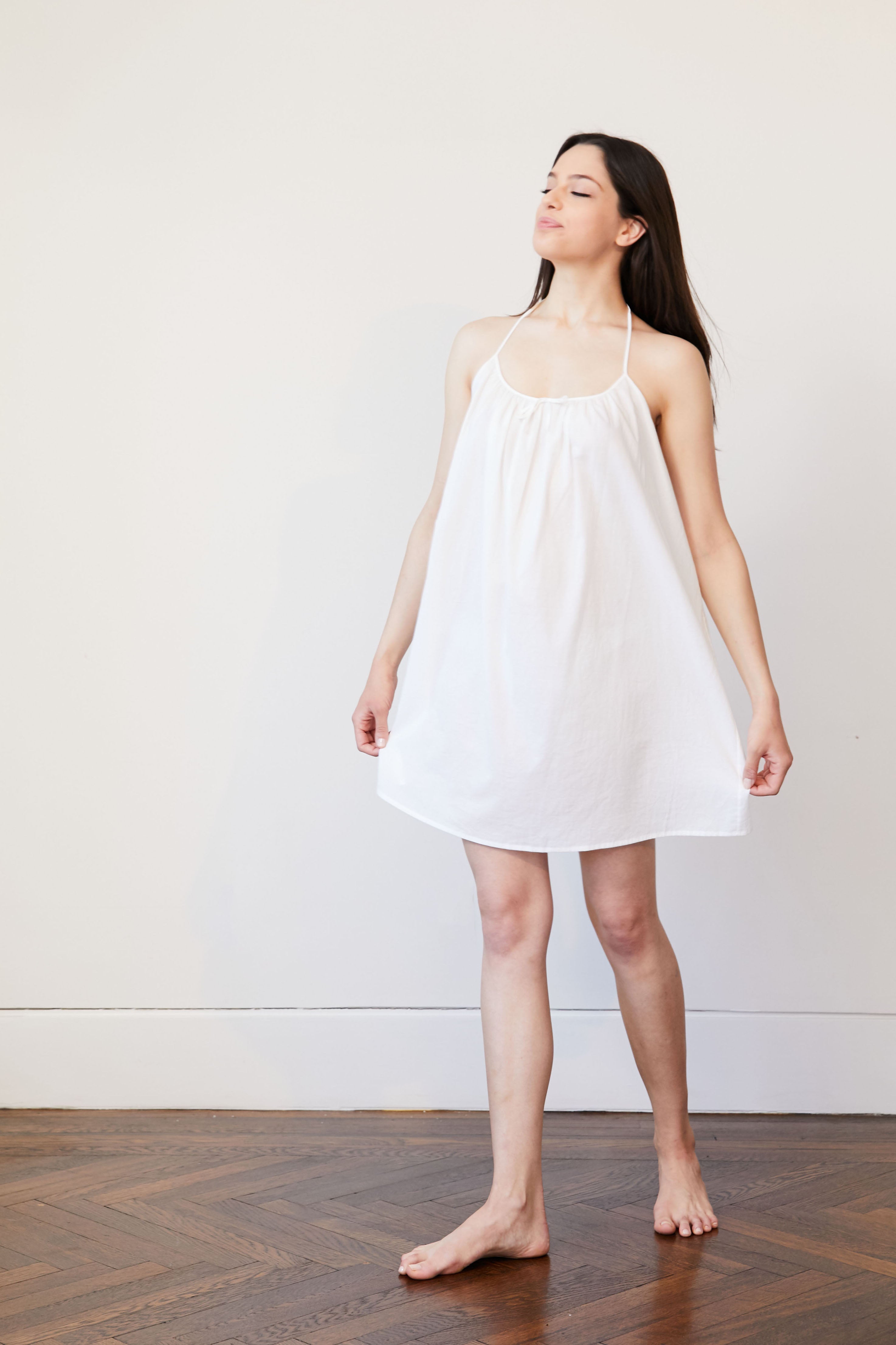 Original Dream Bow Tie Cotton Voile Dress