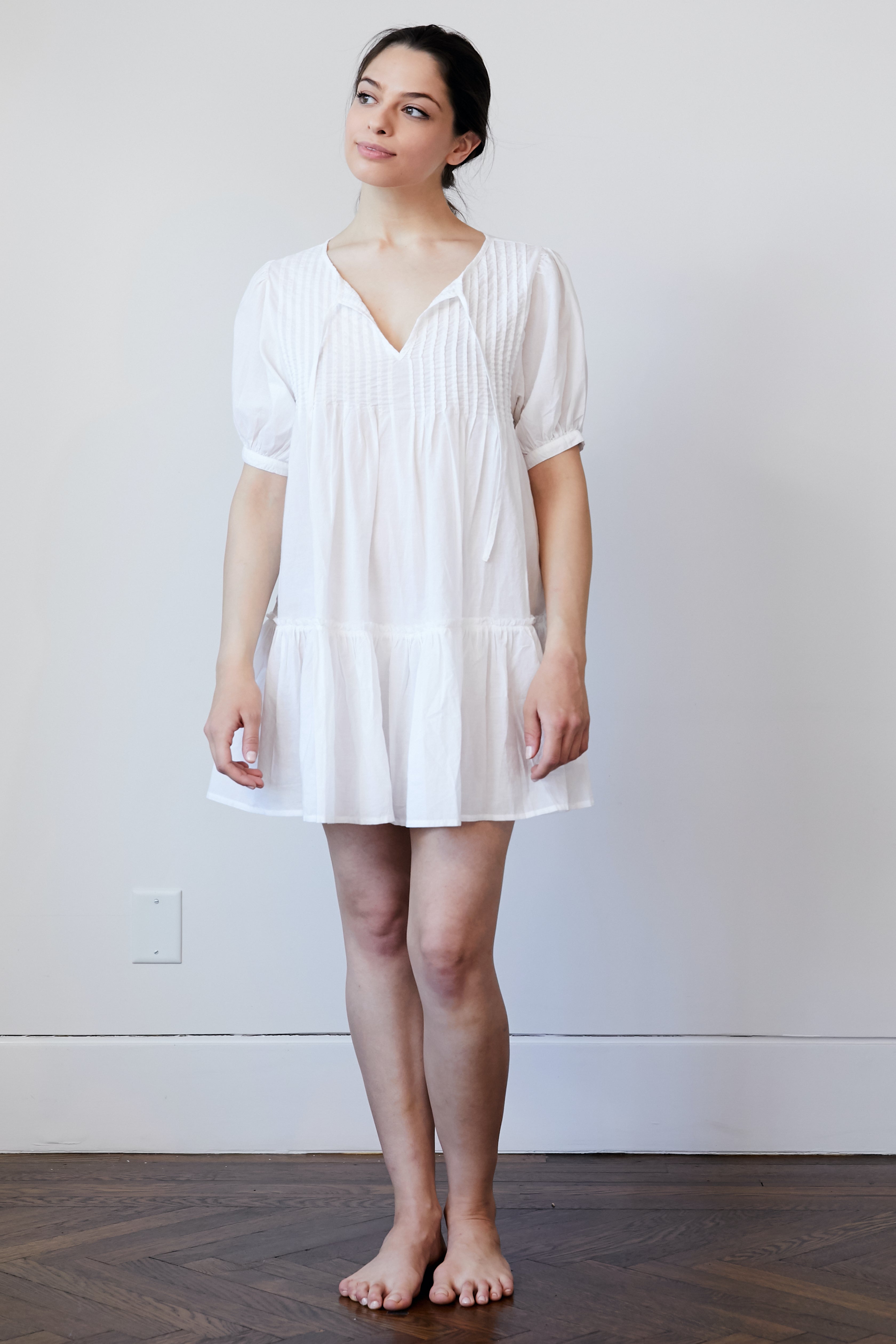 White cotton shop voile dress